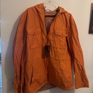 Perry Ellis Ripstop Jacket in a bright orange color size large